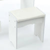 Dressing Table Mirror Drawers Vanity Makeup Desk Stool Set With LED Lights White