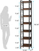 7-Tier Extra Tall Narrow Bookshelf, 78.7 Inch Skinny Bookcase for Small Spaces