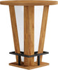 Round Bar Table, 39.4" H High Top Cocktail Bistro Pub Table with Metal Footrest