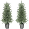 Artificial Cypress Trees with PE Leaves for Indoor Outdoor Set of 2