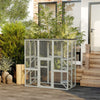 Wooden Cat House, Catio Cat Outdoor Enclosure with Platforms,180 x 98 x 180 cm