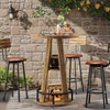 Round Bar Table, 39.4" H High Top Bistro Table with Storage for Living Room,