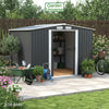 Garden Shed Metal Storage Grey Garden Universe 8ft x 8ft Inc Base Frame GS8-8AN