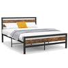 King Bed Frame Industrial Platform Bed Metal Wood Bed Frame with storage
