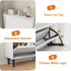 Shoe Storage Cabinet with 3/2 Flip Drawers for Hallway w/ Adjustable Shelves