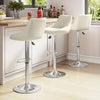 Set of 2 Black Bar Stools, Chicago, Faux Leather, swivel, height adjustable