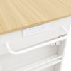 Mobile Storage Rolling Kitchen Island on Wheels Trolley Cart with Worktop, White
