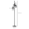 Industrial 3-Light Floor Lamp Dimmable Standing Lamp for Living Room