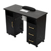 Rolling Table Nail Workstation Drawer Vacuum Marbling Texture Cabinet