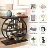 End Table for Living Room, 5-Tier Industrial Narrow Side Table with Metal Frame