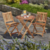 Garden life Wooden Bistro Furniture Set Outdoor Folding Patio Table and 2 Chairs