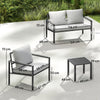 5 Piece Garden Furniture Set, Metal Garden Sofa Set with Cushions, Light Grey