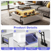 High Gloss LED Coffee Table With Hidden Storage Lift Top & 2 Drawers Furniture
