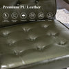 Modern Faux Leather Accent Chair Button-Tufted Design 110° Recline & Metal Frame