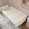 Fabric Sofa Bed Love Seat Sofa Settee Couch with Metal Legs & Cushions White