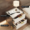 White Grey Chest of Drawers Storage Cabinet Bedside Table Rectangular Nightstand
