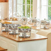 WILPREP Chafer Chafing Dish 6Pack -5L Set Stainless Steel Bain Marie Food Warmer