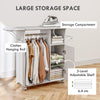 Rolling Ironing Board Cabinet, Foldable Ironing Station with Storage