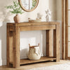 43.3'' Solid Wood Console Table, Farmhouse Narrow Entryway Sofa Table w/ Storage