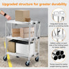 3 Tier Stainless Steel Utility Cart 300LB Foldable Rolling Kitchen Trolley Heavy