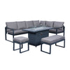 Patio Furniture Set with Fire Pit Table Sectional Sofa Set, Alu Conversation Set