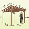 3 x 3 m Wooden Pergola, Garden Pergola Gazebo Grape Trellis, Maple Wood-effect