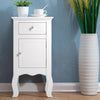 Wooden Bedside Table Sofa Side End Table Nightstand Cabinet with Drawer and Door