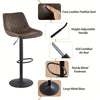 Set of 2 Black Bar Stools, Chicago, Faux Leather, swivel, height adjustable