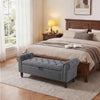 51" Upholstered Ottoman Bench – Storage Bench for Bedroom End of Bed Grey Fabric