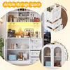 Tall Kitchen Pantry Cupboard, Storage Cabinet for Home Living Dining Room, White