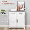 Bathroom Floor Cabinet Free Standing Storage Cupboard w/ 2 Drawers 2 Doors