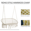 Hanging Hammock Swing Chair Cotton Rope Porch Swing for Indoor Outdoor Patio
