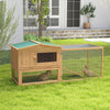 PawHut Rabbit Hutch, Guinea Pig Hutch 2 Tier with Run for Outdoor Garden