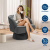 360° Swivel Accent Chair Upholstered Barrel Chair w/Striped Backrest Living Room