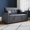 Living Room Sofa Bed Pull Out 2 SeaterConvertible Sleeper 2 with Cushions Grey