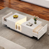 High Gloss White Coffee Table With Storage 2 Drawer RGB LED Wooden Living Room