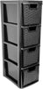 4 Tier Drawer Medium Rattan Effect Storage Unit Drawers Office Organizer Tower