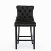 Luxury Grey/BEIGE/BLACK Velvet Bar Stools Kitchen Breakfast Barstools Set of 2 4