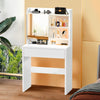 White Dressing Table Makeup Desk with Hidden Storage Mirror Shelf Large Ftujcbqz