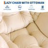 Comfy Lazy Chair with Footstool Relax Lounge Chair Accent Armchair Sofa Chair