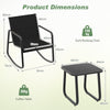 2 Rocking Chairs & Side Table with Breathable Seat