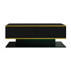 Coffee Table 100x50x40 cm w/ LED Lights & 3 Drawers Gloss Black for Living Room