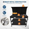 48in Workbench Metal Tool Storage w/ Pegboard 3 Drawer Under Shelf Power Outlet