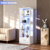 Display Cabinets with Glass Doors & RGB Lights,4 Tier Curio & 1 Drawer Blutpzktw