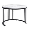 Round Nesting Coffee Table Set of 2 End Tables with Storage Drawers Space-saving