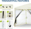 3 x 3m Pop-Up Gazebo Tent with 4 Side Mosquito Netting Height Adjustable Canopy