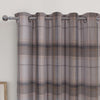 Warrington Tartan Checked Ring Top Eyelet Blackout Lined Curtain In Grey Or Red