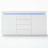 Odessa White High Gloss Sideboard With 2 Door 4 Drawer And LED