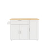 Kitchen Island Rolling Storage Trolley w/ Drop Leaf, Drawer & Spice Racks, White