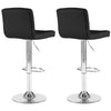 Black Faux Leather Bar Stools Set of 2, Height Adjustable Swivel for Kitchen UK